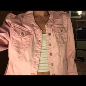 Pink denim jean jacket